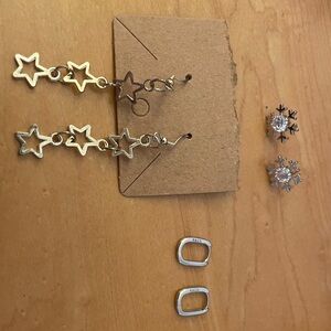 Set of 3 Silver Earrings